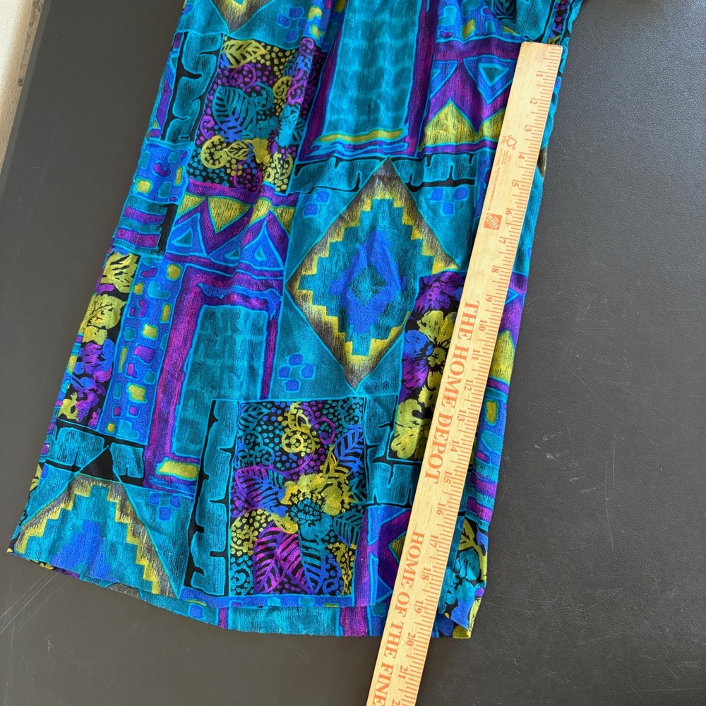 Vintage Moon Dance Wide Leg Jumpsuit Size 8 Aztec Southwestern Blue Funky Artsy - Picture 13 of 16